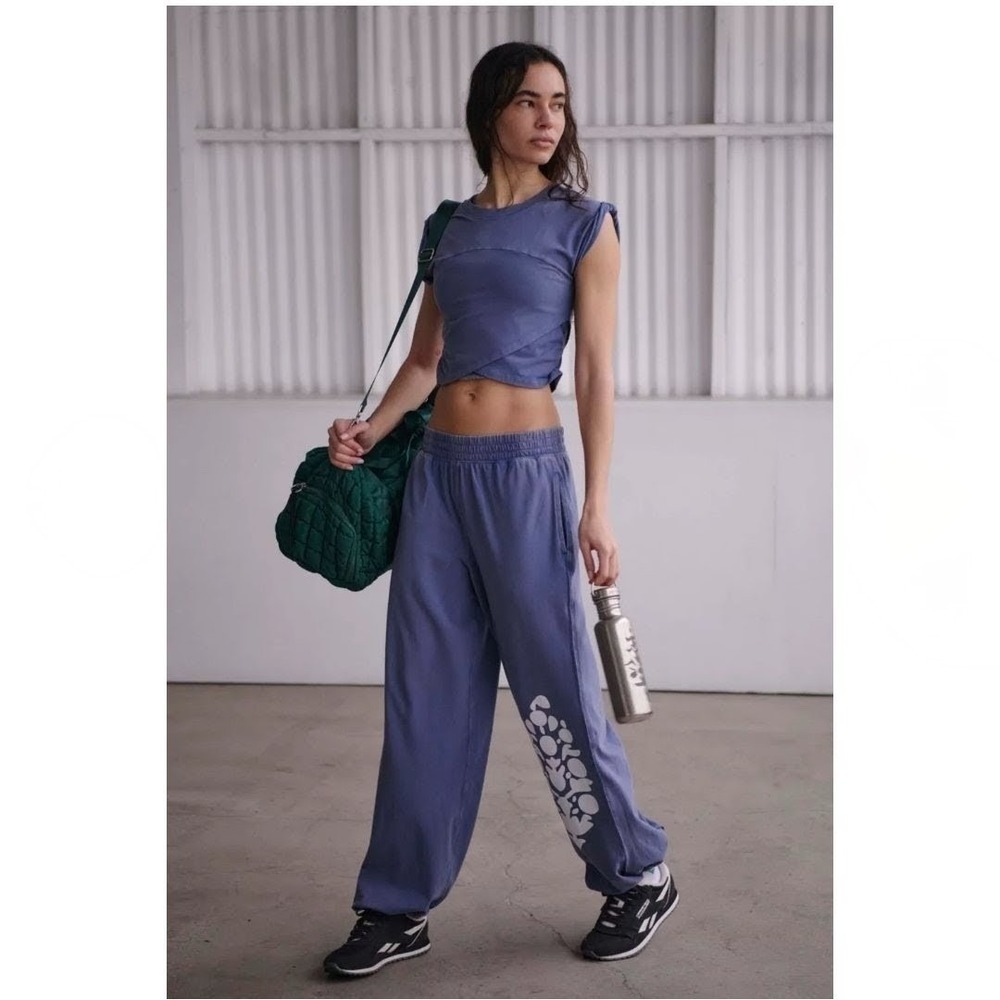 FP Movement by Free People Lavender Joggers with Floral Accent